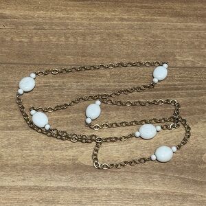Elegant Vintage Gold and White Necklace